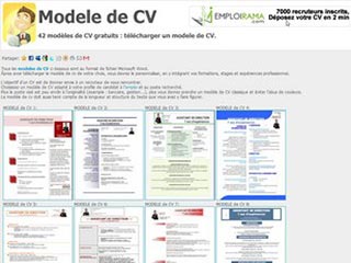 Modele de CV, pour ceux qui ont du mal avec leur CV