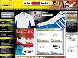 Tennis FR : Vente en ligne de materiel de tennis