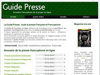 Le Guide Presse, presse française et francophone en ligne