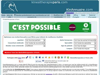 Kinesitherapie Paris, annuaire de kinés a Paris