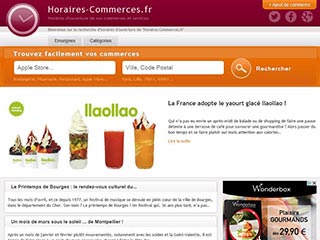 Horaires de magasins et de commerces