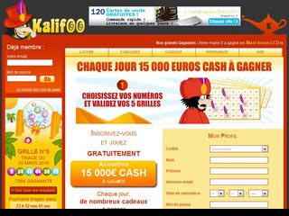 Kalifoo, loterie gratuite et jeux concours gratuits