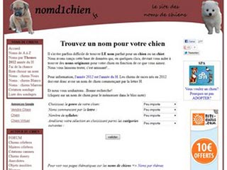 Nomd1chien, des tonnes d'idées de noms pour votre chien