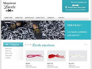 Monsieur Lacets, vente en ligne de lacets de couleur