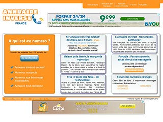 Annuaire inversé de France : Annuaire inversé mobile, fixe, fax 