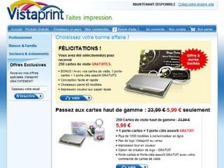 VistaPrint, conception et l’impression de documents