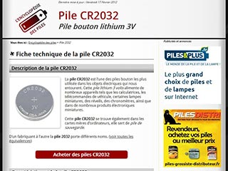 Pile CR2032 : L'encyclopédie des piles