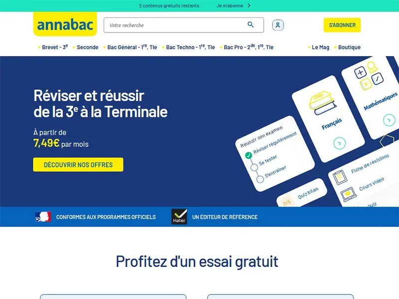 Annabac, le site de la réussite au Bac