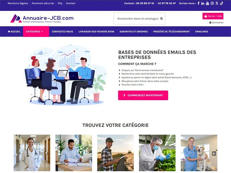 Annuaire JCB, le spécialiste en fichiers professionnels