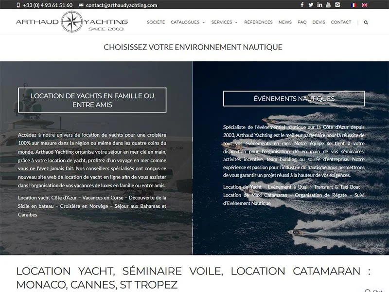 Arthaud Yachting, location bateaux