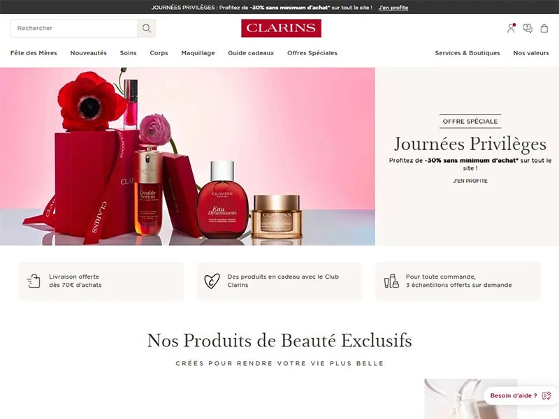 Clarins : Soins visage, maquillage et cosmétiques haut de gamme