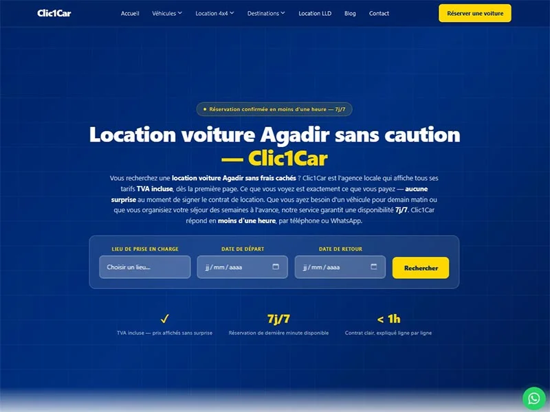 Clic1car agence location de voitures Agadir