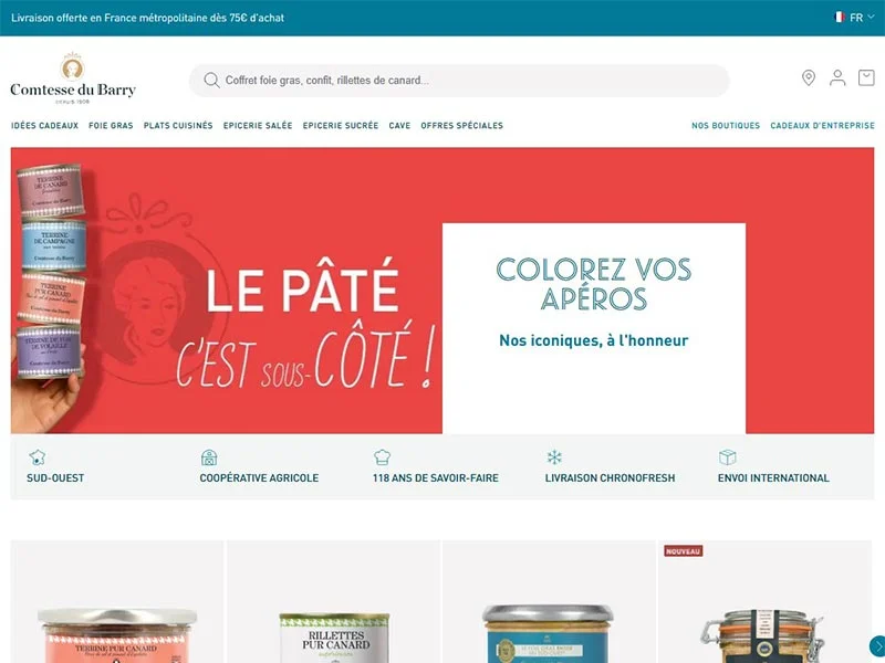 Comtesse du Barry : Foie gras et panier gourmand