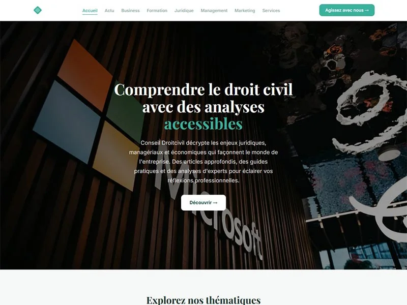 Conseil Droitcivil : Information sur le droit civil et l'entreprise