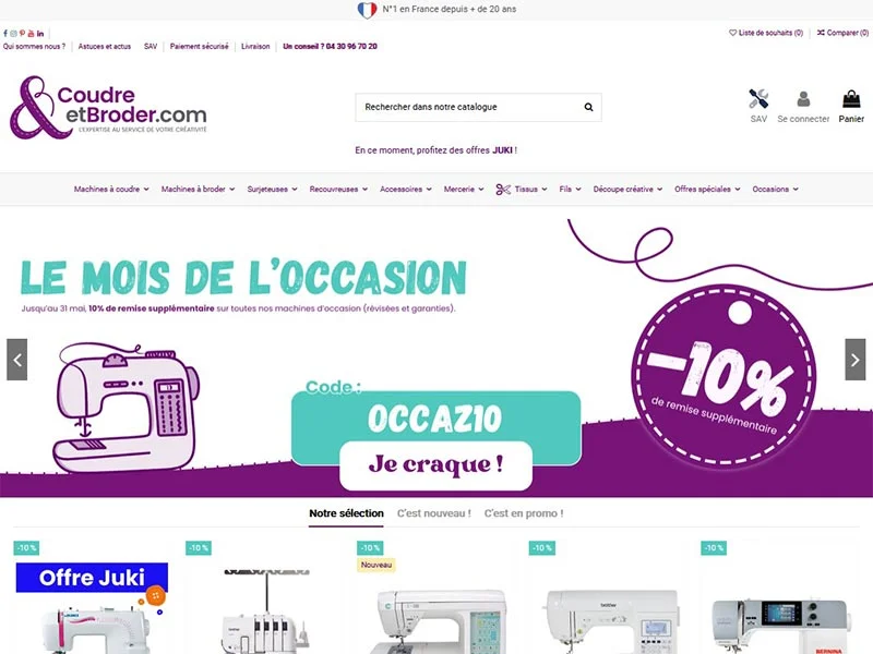 Coudre et Broder, vente de machines à coudre et à broder