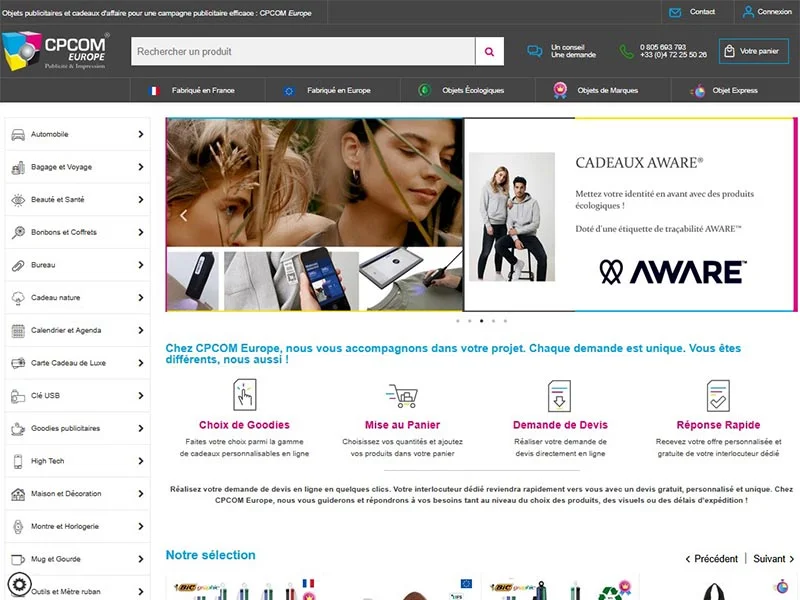 CPCOM Europe, objets publicitaires et cadeaux