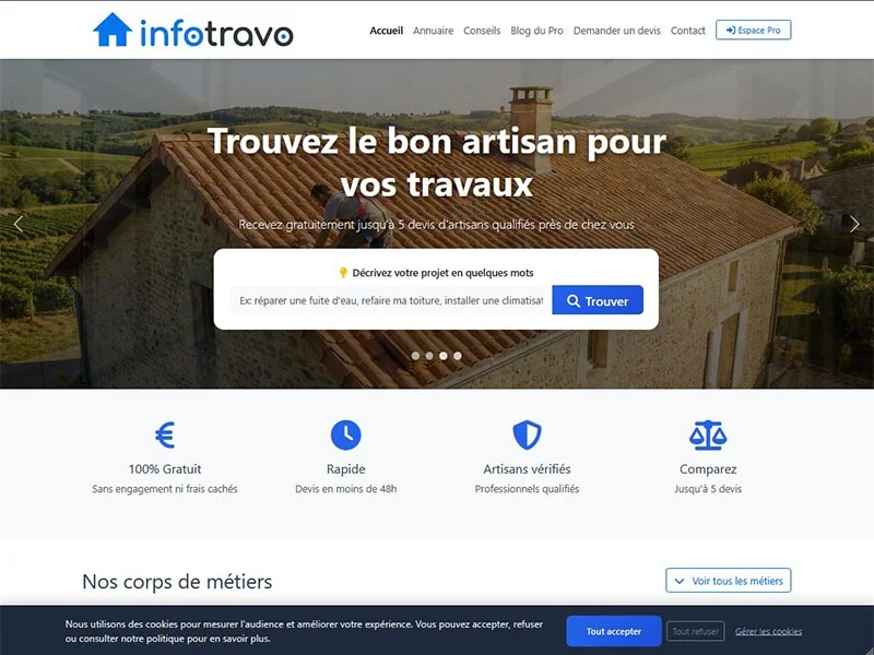 Devis gratuits pour artisans du bâtiment et de la rénovation