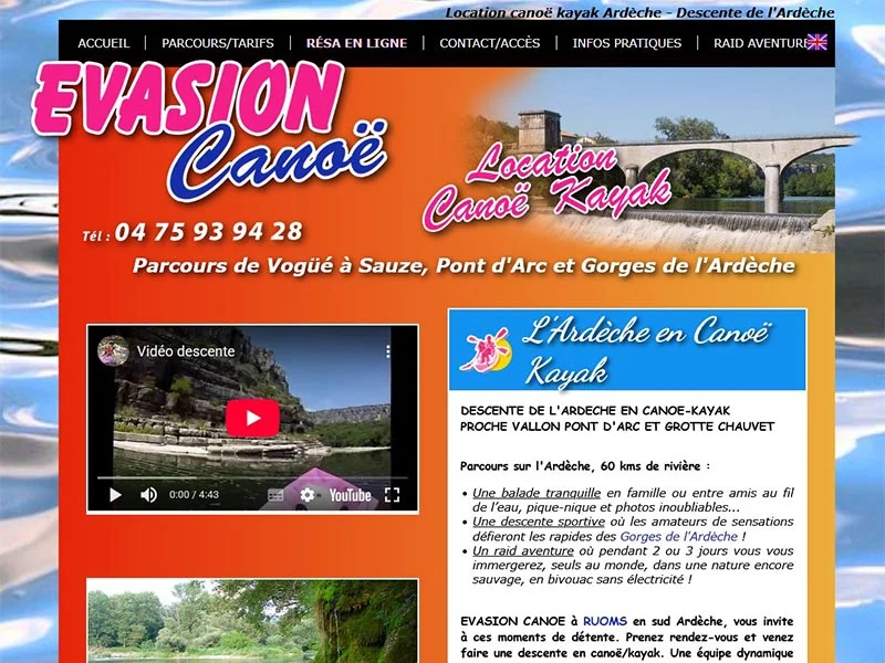 Evasion Canoë, location canoë kayak en ardèche