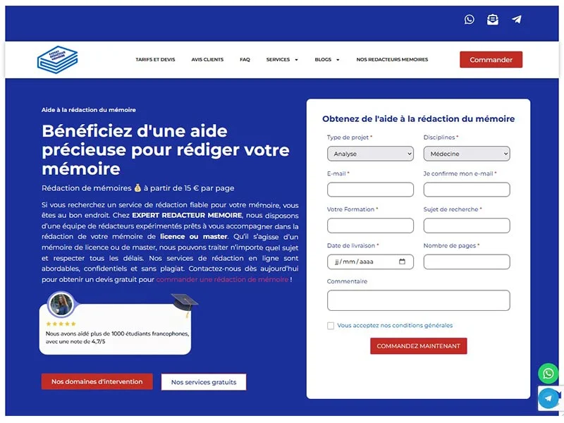 Expert Rédacteur Mémoire : Aide à la rédaction de mémoires