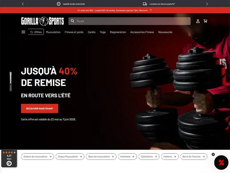 Gorilla Sports : Équipements sportifs de qualité