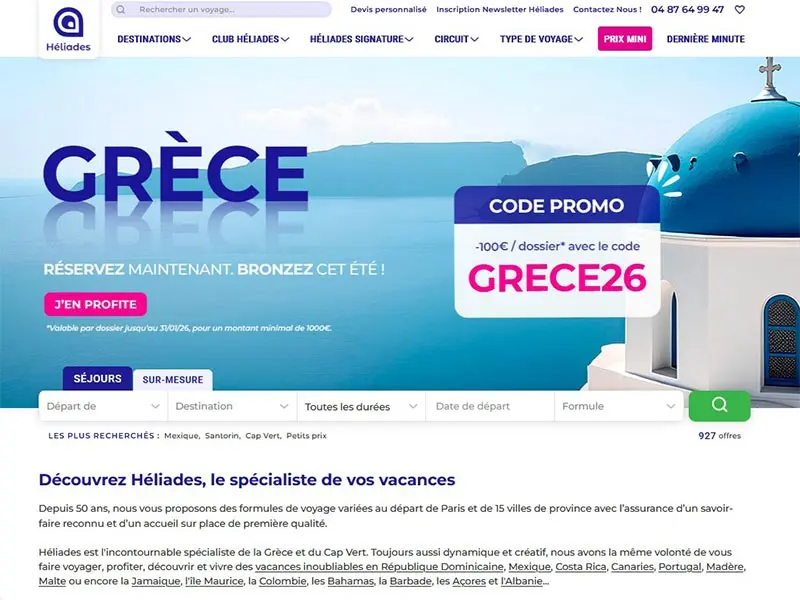 Héliades, vos vacances avec le spécialiste de la Grèce