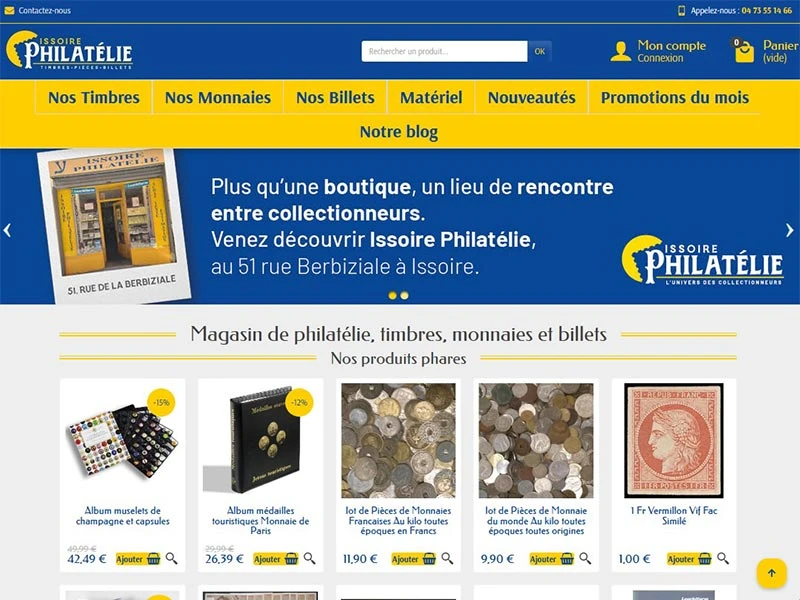 Issoire philatelie : Timbres, monnaies euro, matériel toutes collections