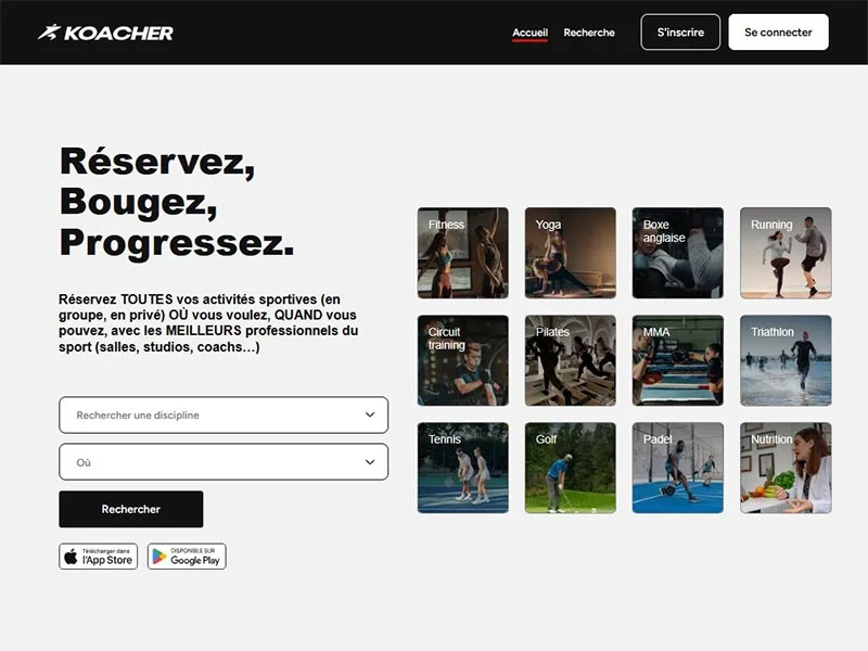 KOACHER - Trouvez et réservez votre coach près de chez vous