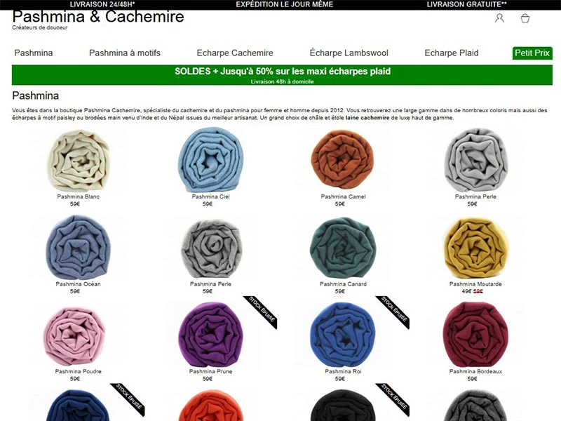 La boutique de Pashmina et Cachemire, pleins de conseils pratiques