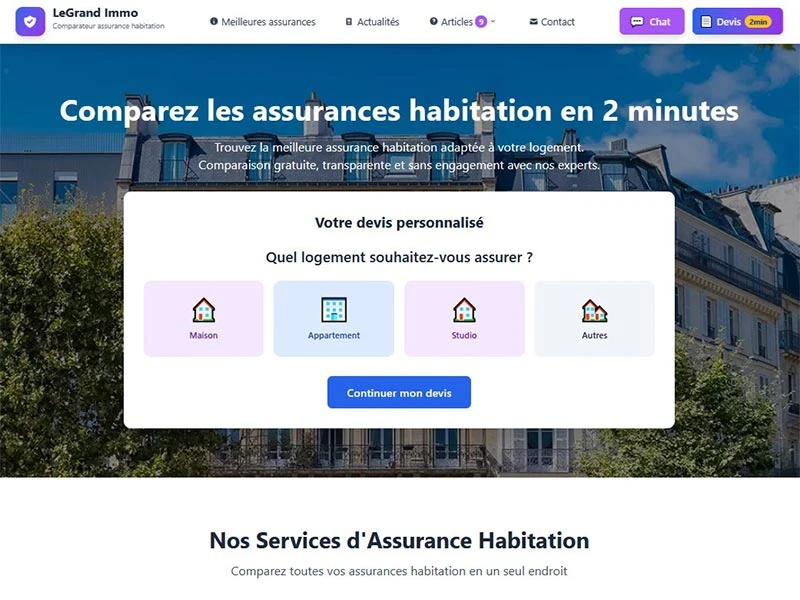 LeGrand Immo - Comparer et souscrire une assurance habitation en ligne