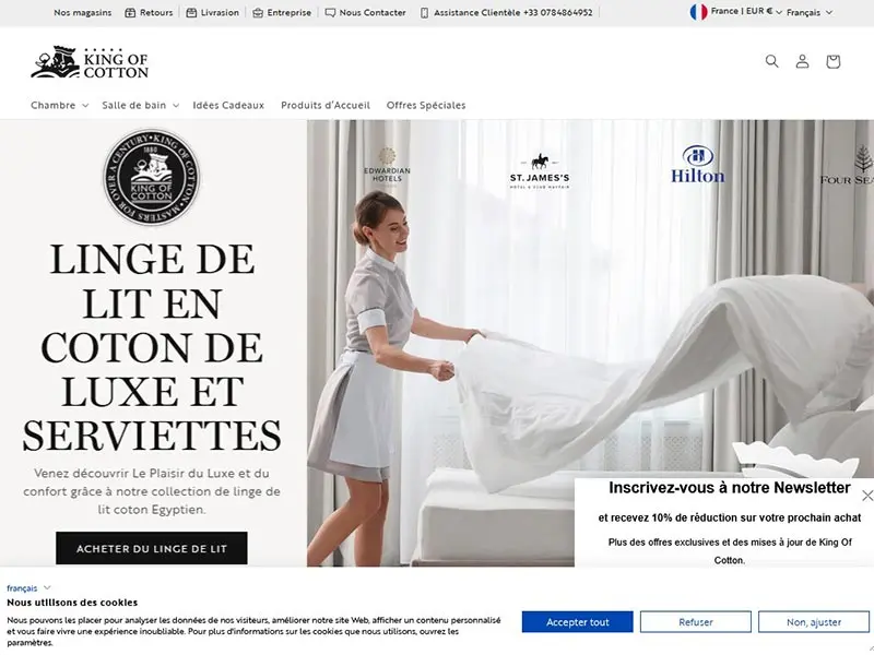 Linge de lit en coton d’Egypte – King of Cotton