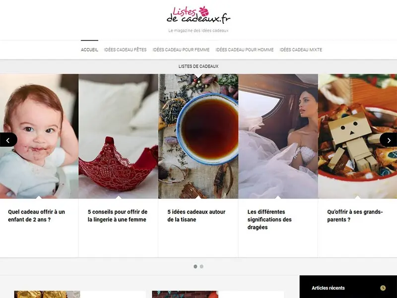 Liste de cadeaux : mariage, anniversaire, Baptême