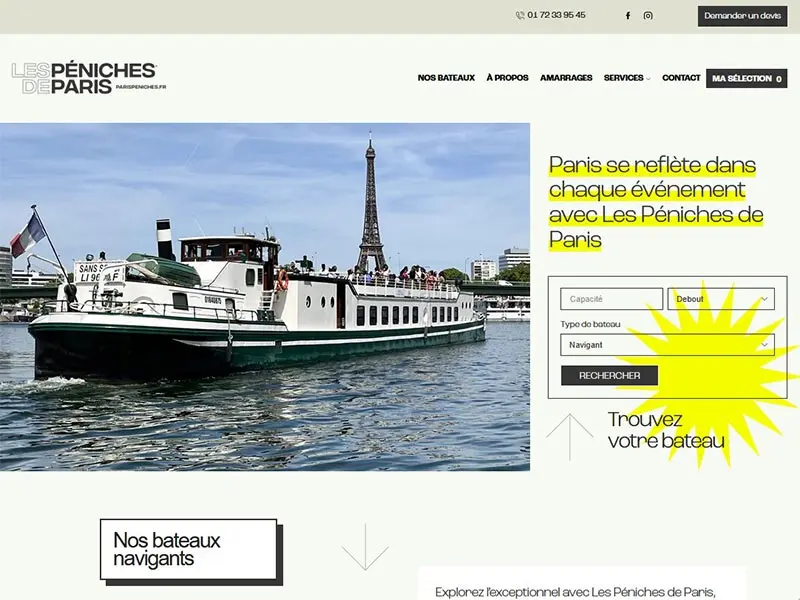 Location de peniche, pour vos soirées-réceptions-séminaires