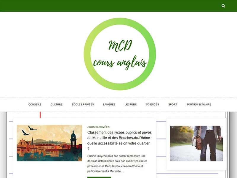 MCD, cours et formation d'anglais