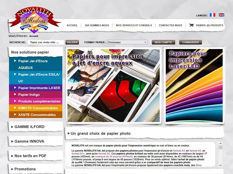 Novalith : Papier photo et comparatif papier photo numérique