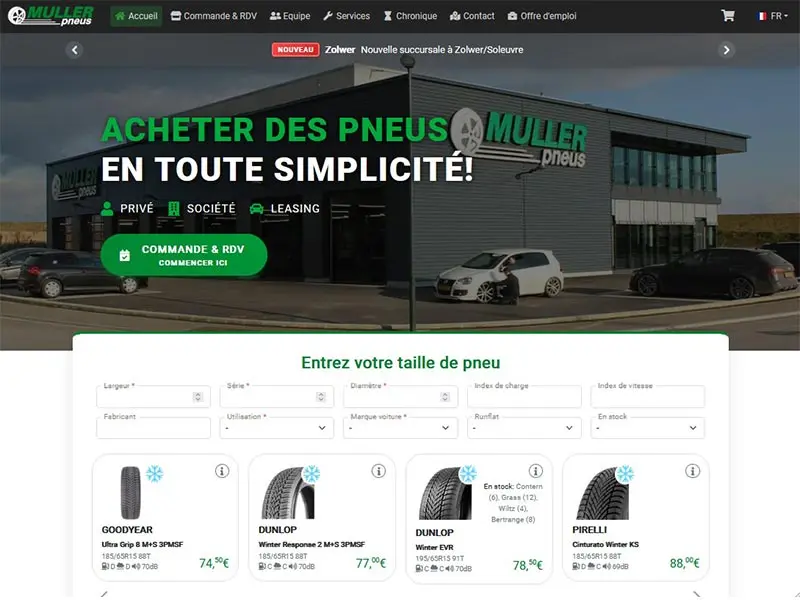 Muller Pneus Luxembourg, centres de montage et démontage