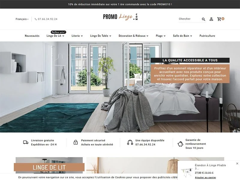 Promo Linge, votre linge de maison au meilleur prix