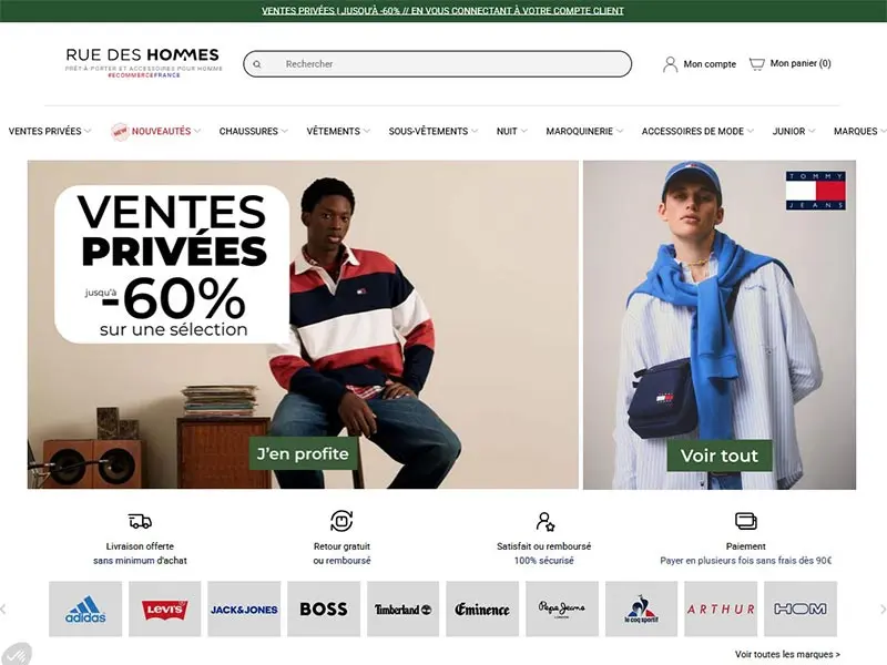 Rue des Hommes : Chemises, cravate et sous vetement