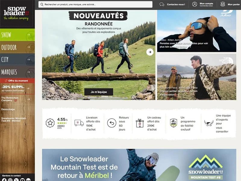 Snowleader, matériels et vêtements de sport