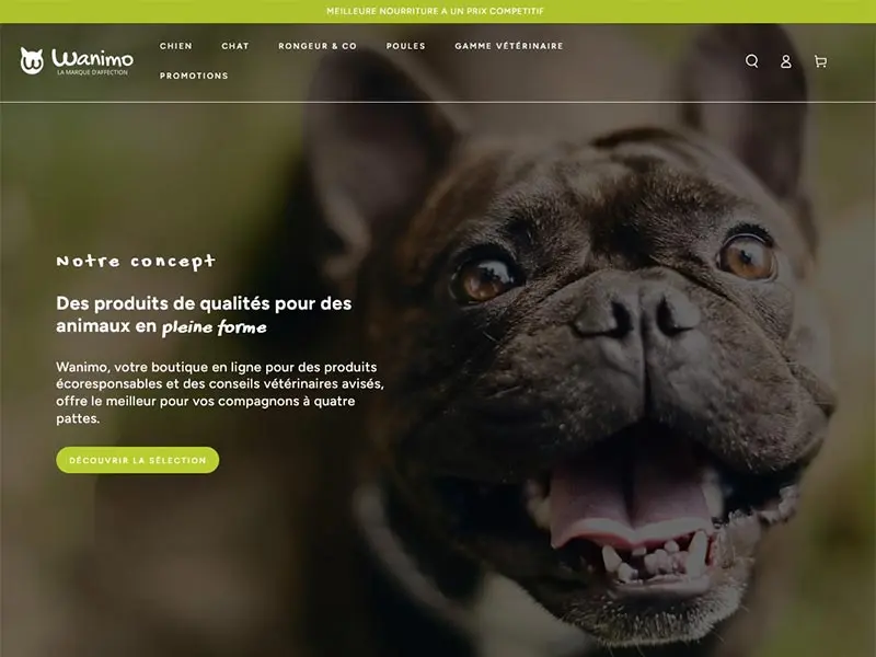 Wanimo : Accessoires et alimentation animaux